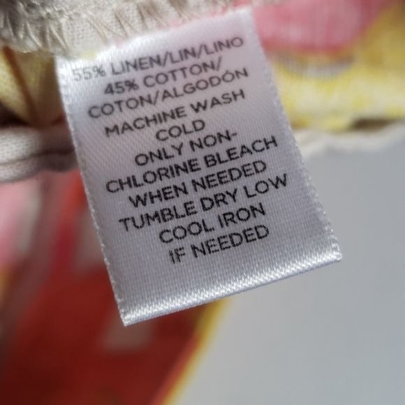 LOFT coral & yellow floral linen blend floral print shorts woman's size 2 - Picture 7 of 9